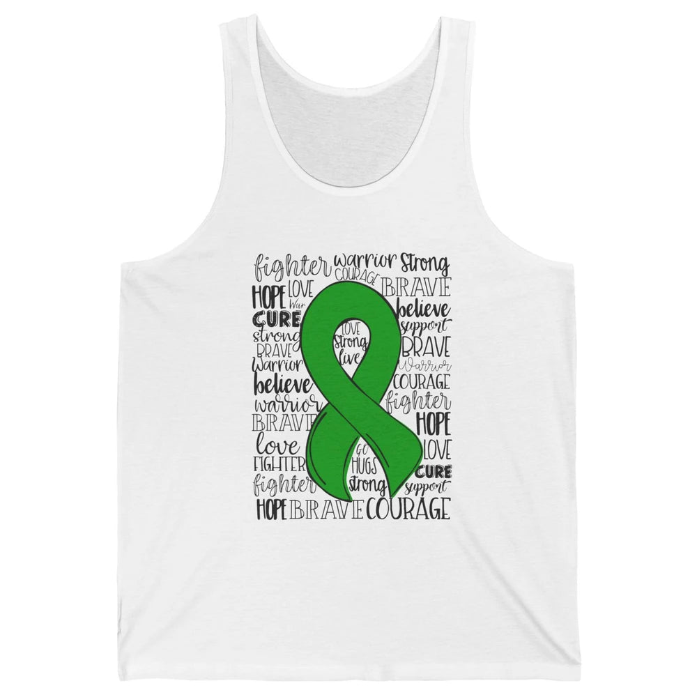 PANS/PANDAS Awareness Floral Green Ribbon Hope Love Cure Unisex Jersey Tank