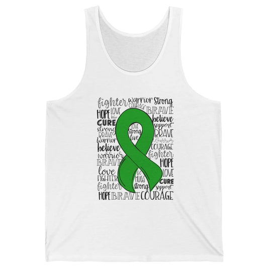 PANS/PANDAS Awareness Floral Green Ribbon Hope Love Cure Unisex Jersey Tank