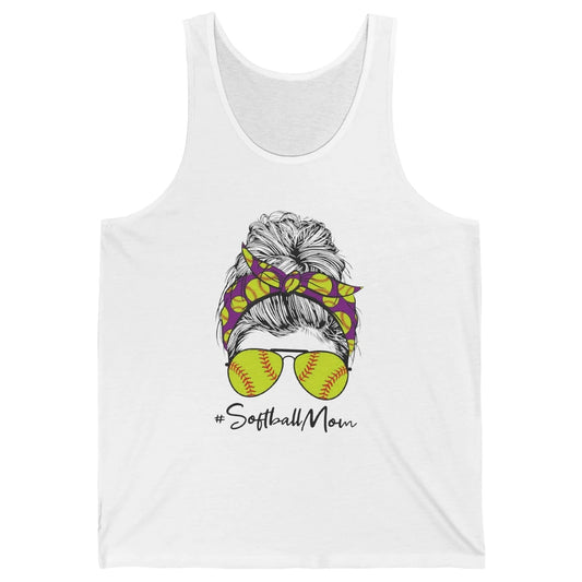Mom Life Softball Mom Bun Softball Headband Sunglasses Unisex Jersey Tank