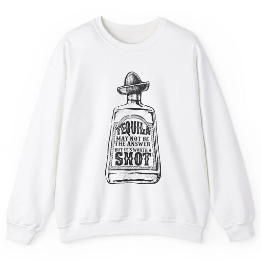 Retro Cowboy Hat Tequila May Not Be Answer Western Country Unisex Crewneck Sweatshirt
