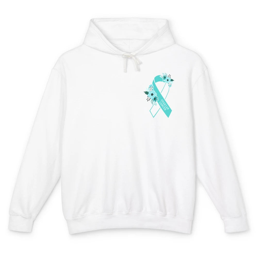 Ovarian Cancer Awareness Support Turquoise Ribbon Pocket Sz Unisex Lightweight Hoodie