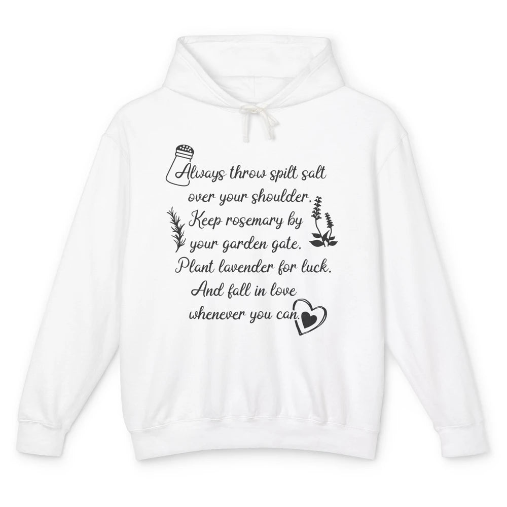 Practical Magic Witch Salt Rosemary Lavender Love Gardening Unisex Lightweight Hoodie