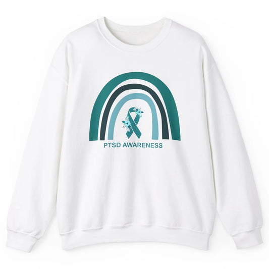 Post-traumatic Stress Disorder Awareness PTSD Teal Ribbon Unisex Crewneck Sweatshirt