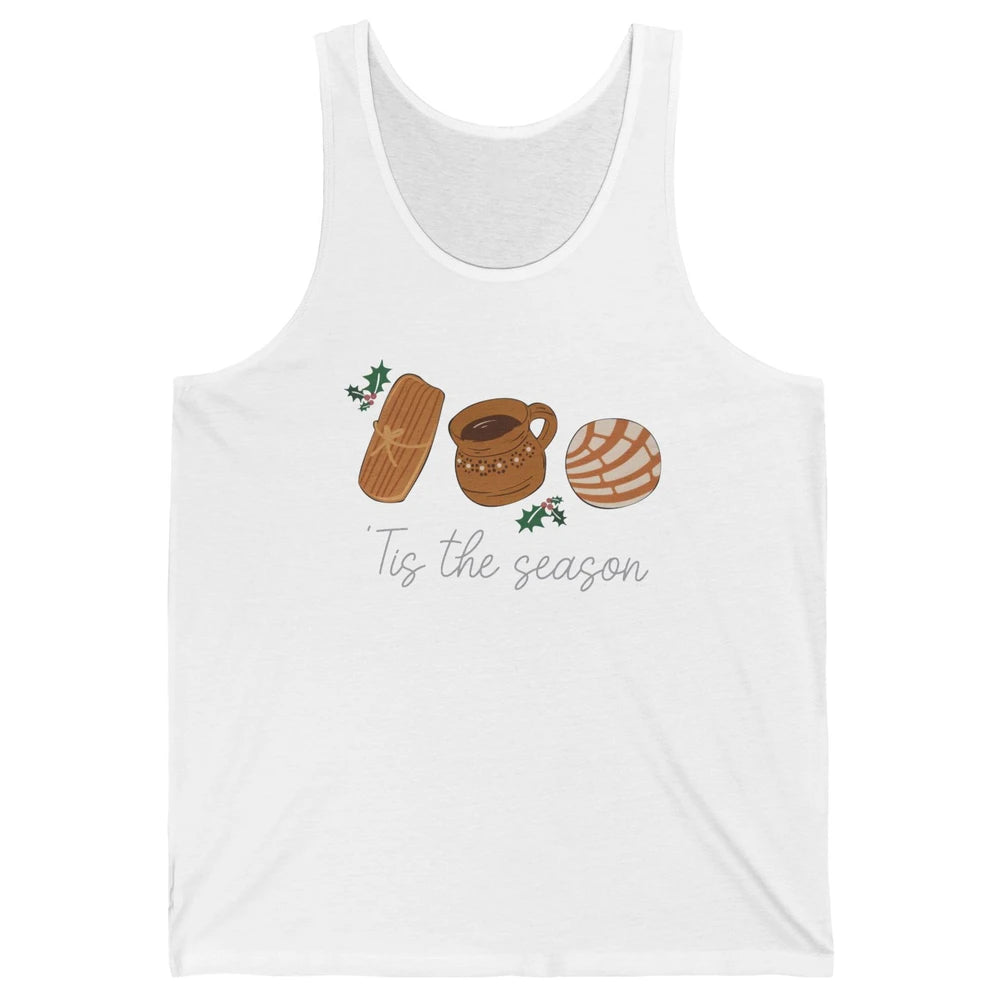 Mexican Christmas Feliz Navidad Concha Tamale Sweet Bread Unisex Jersey Tank