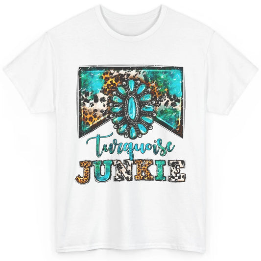 Retro Leopard Turquoise Junkie Gemstone Western Country Classic Unisex T-Shirt