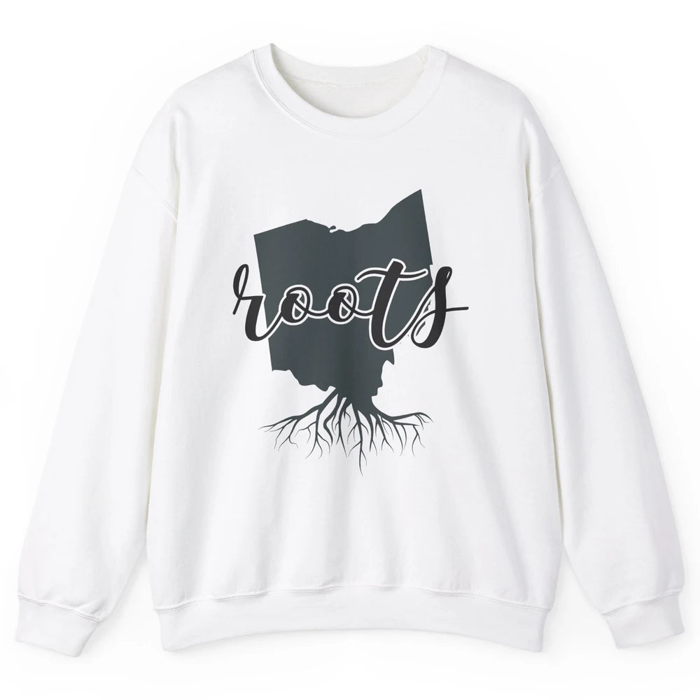 Ohio Map Blame It All On My Roots Ohio Native Pride Unisex Crewneck Sweatshirt