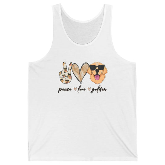 Peace Love Golden Dog Lover Golden Retriever Dad Mom Gift Unisex Jersey Tank