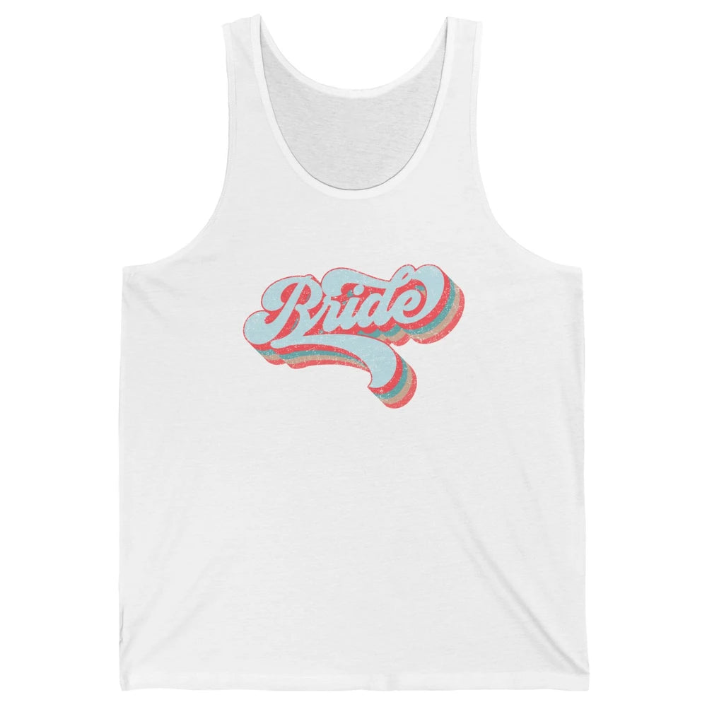 Retro 70s Future Bride Engaged Bachelorette Bridal Party Unisex Jersey Tank