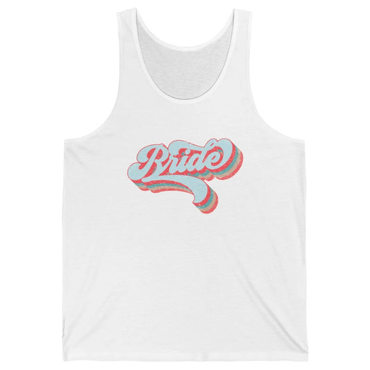 Retro 70s Future Bride Engaged Bachelorette Bridal Party Unisex Jersey Tank