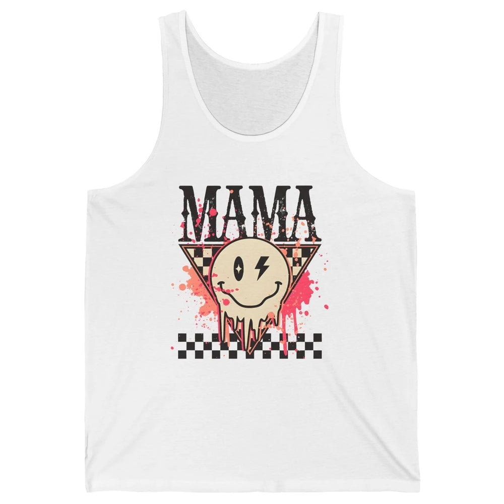 Retro Mama Lightning Bolt Smiling Face Western Mothers Day Unisex Jersey Tank