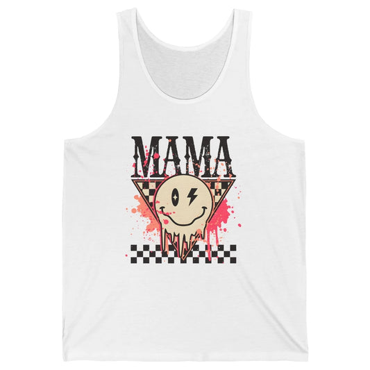 Retro Mama Lightning Bolt Smiling Face Western Mothers Day Unisex Jersey Tank