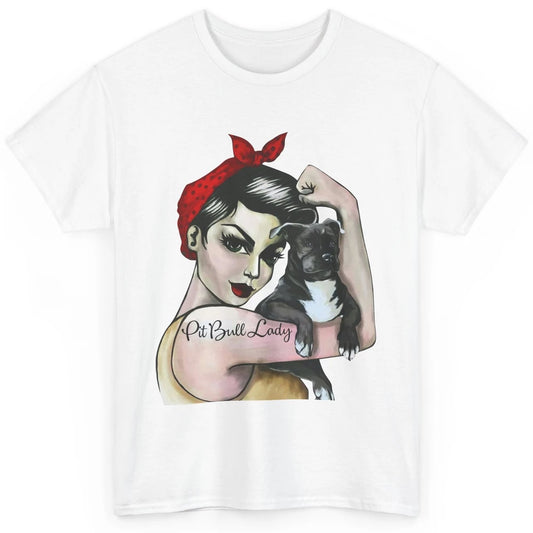 Pit Bull Lady Pit Bull Mom Dog Mom Bandana Dog Lovers Gift Classic Unisex T-Shirt