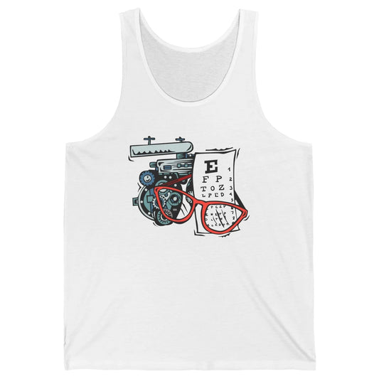 Optometry Tools Phoropter Eyeglasses Ophthalmology Optician Unisex Jersey Tank