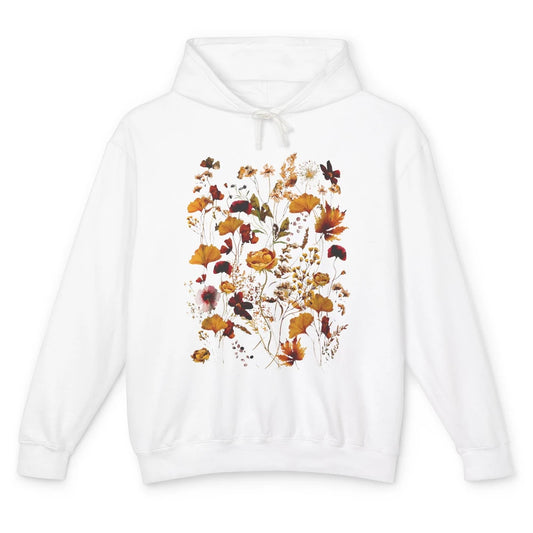 Pressed Flowers Plant Botanical Garden Wildflower Vintage Unisex Lightweight Hoodie