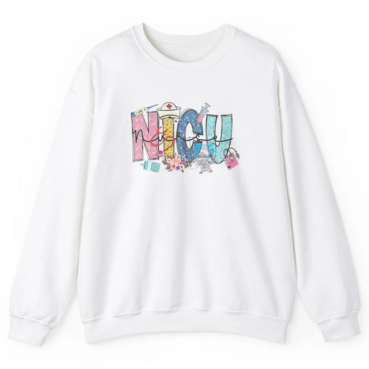Nicu Nurse Registered Therapist Nursing Floral Leopard Care Unisex Crewneck Sweatshirt