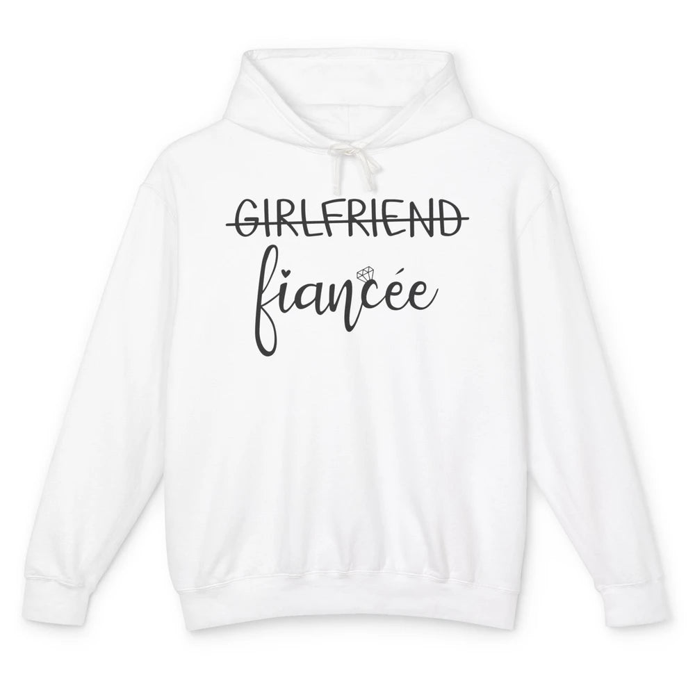 Promoted From Girlfriend To Fiancee Future Mrs Engagement Unisex Lightweight Hoodie