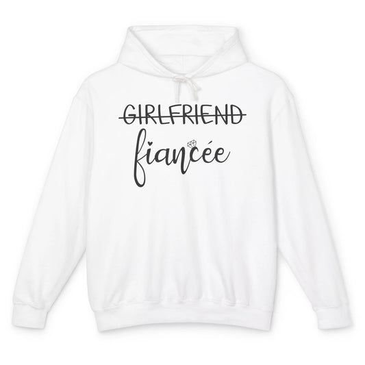 Promoted From Girlfriend To Fiancee Future Mrs Engagement Unisex Lightweight Hoodie
