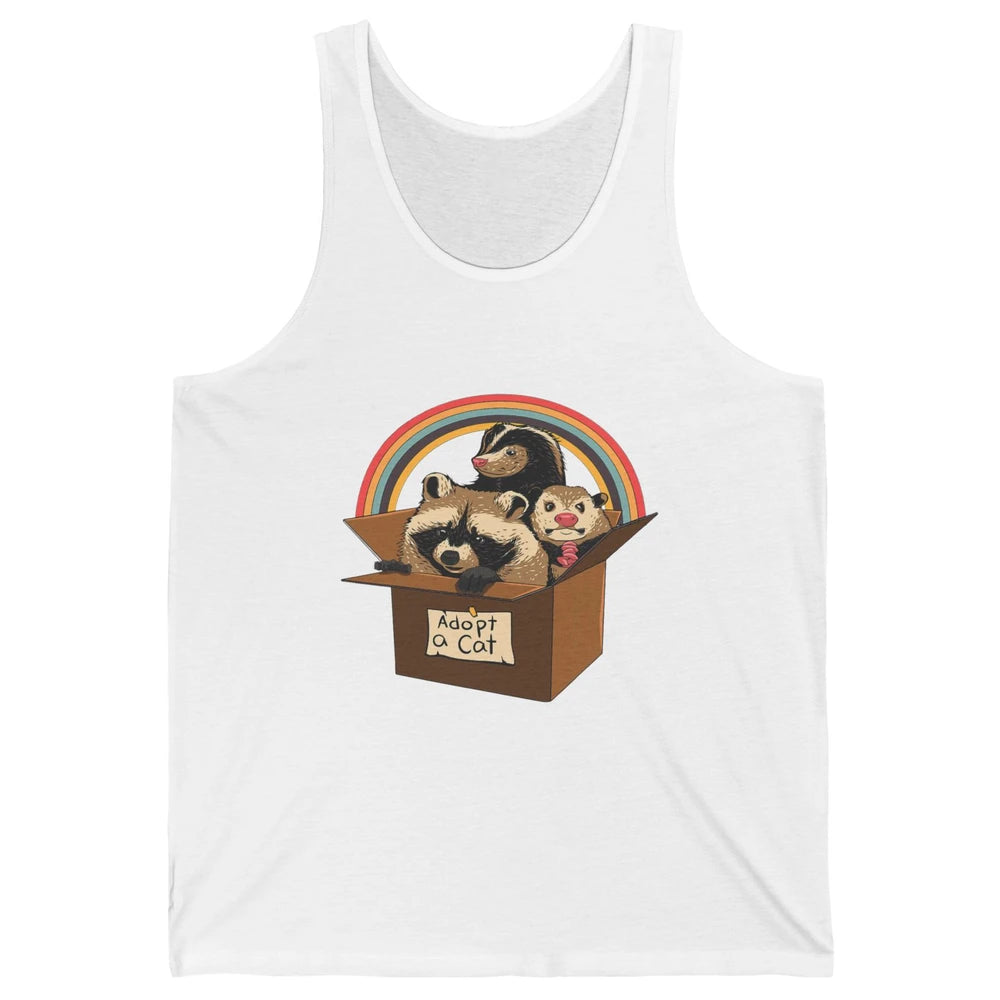 Retro Adopt A Cat Raccoon Panda Skunk Possum Adoption Street Unisex Jersey Tank