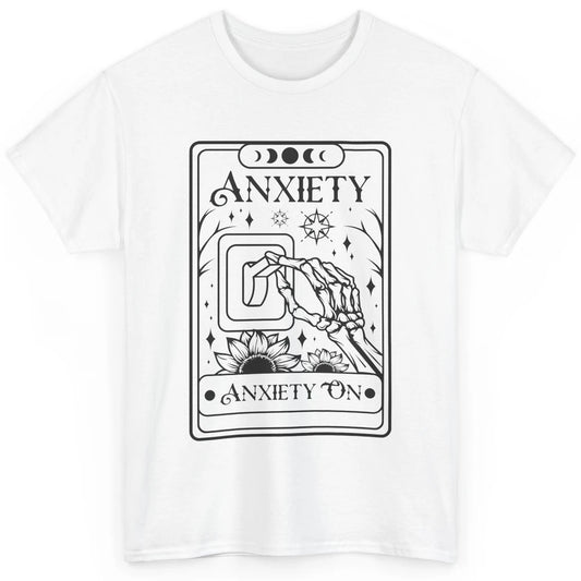 Retro Halloween Skeleton Hand Anxiety On Off Mental Health Classic Unisex T-Shirt