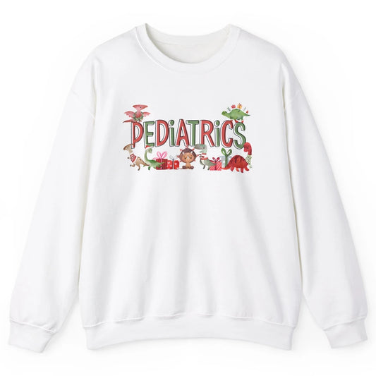 Pediatrics Christmas PEDS Nurse Dinosaur Xmas Physical Nurse Unisex Crewneck Sweatshirt
