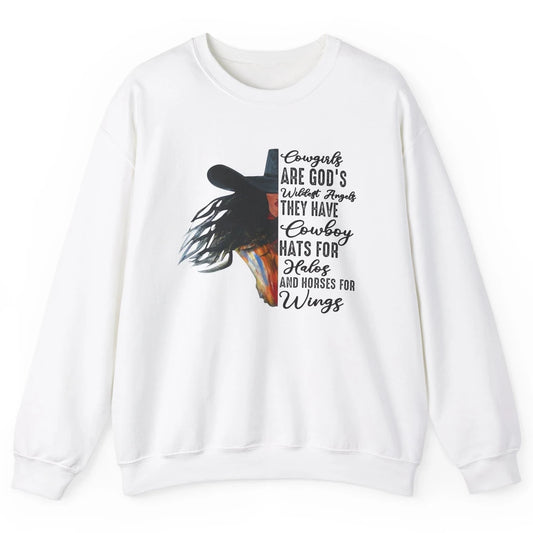 Retro Cowgirls Are God's Wildest Angel Western Country Rodeo Unisex Crewneck Sweatshirt