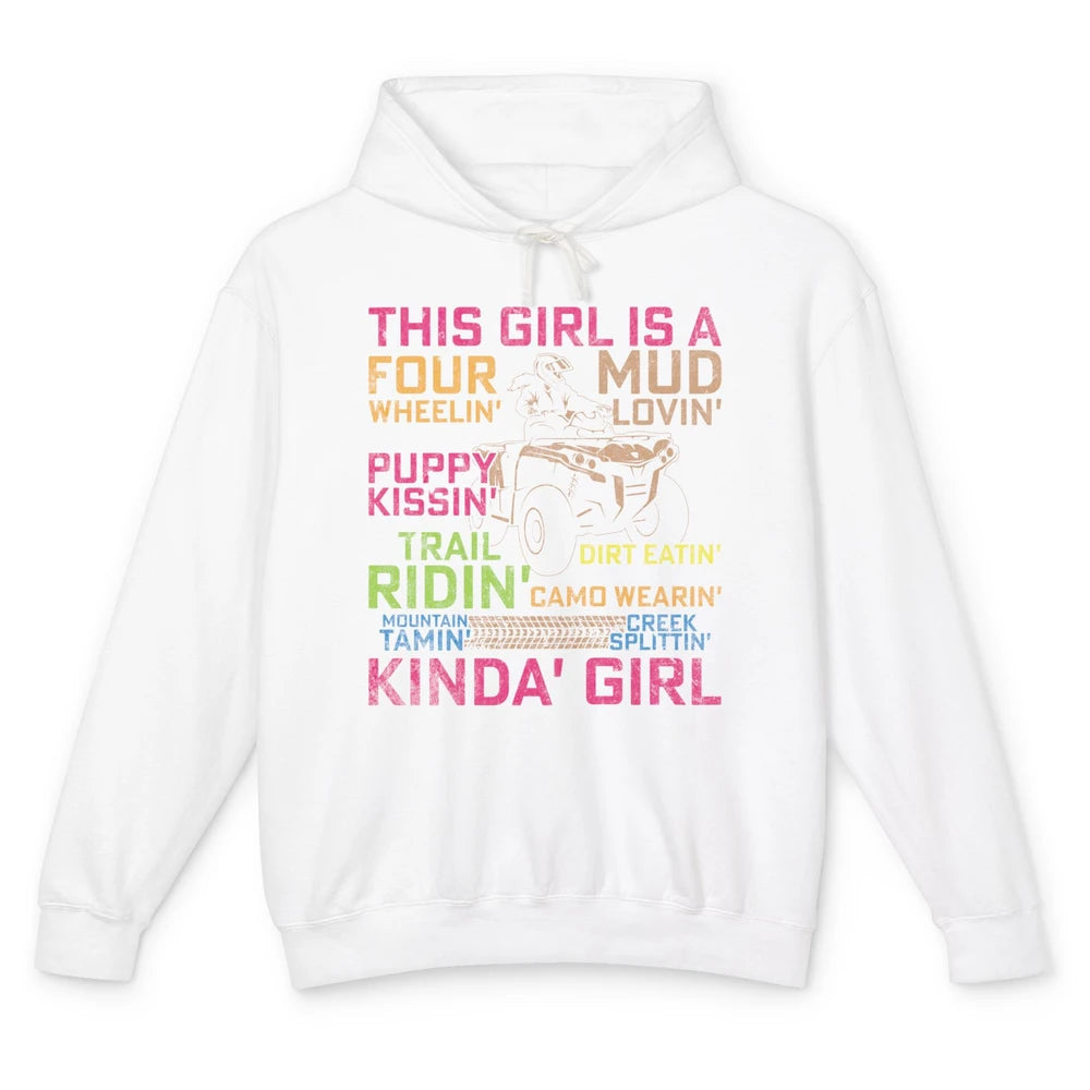 Retro Mud Quad Princess UTV ATV Rider 4 Wheel SXS Offroad Unisex Lightweight Hoodie