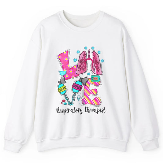Respiratory Therapist Love Heart Lung Disease Therapy Tools Unisex Crewneck Sweatshirt