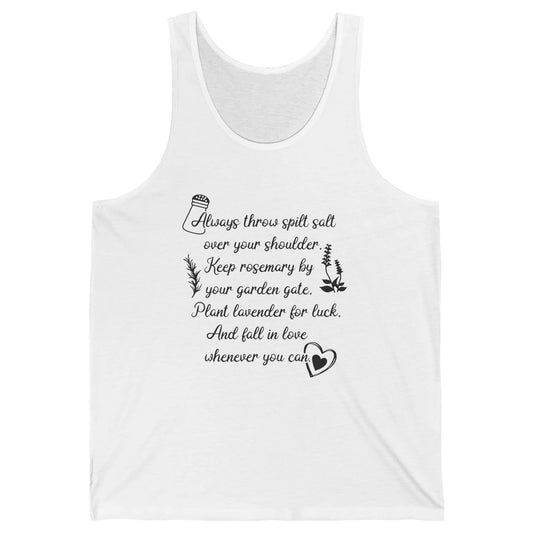 Practical Magic Witch Salt Rosemary Lavender Love Gardening Unisex Jersey Tank