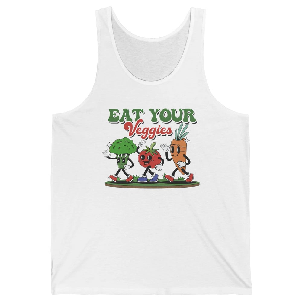 Retro Farm Fruit Eat Your Veggies Gardening Vegan Farmer Unisex Jersey Tank