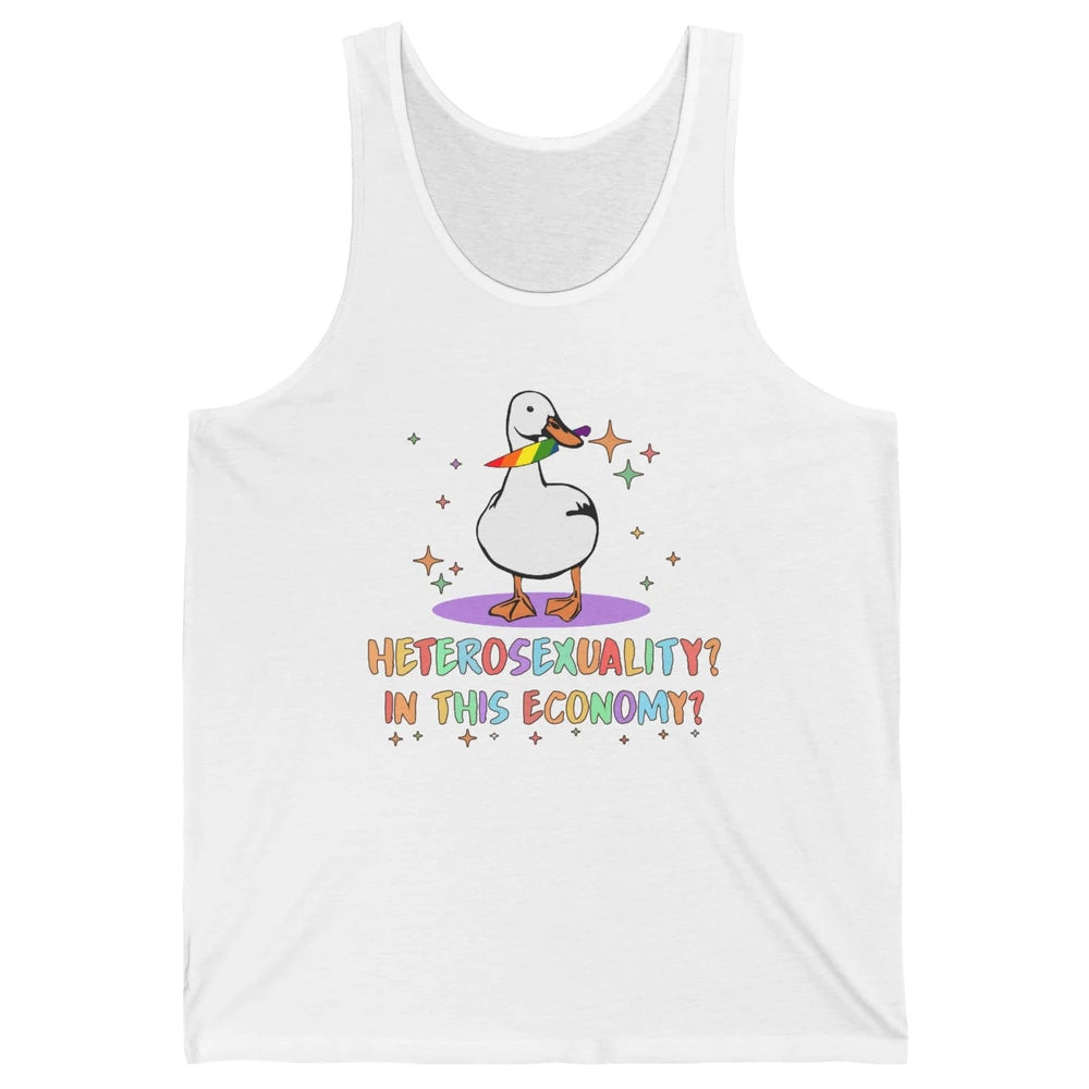 Heterosexuality In This Economy LGBT Goose Rainbow Gay Pride Unisex Jersey Tank