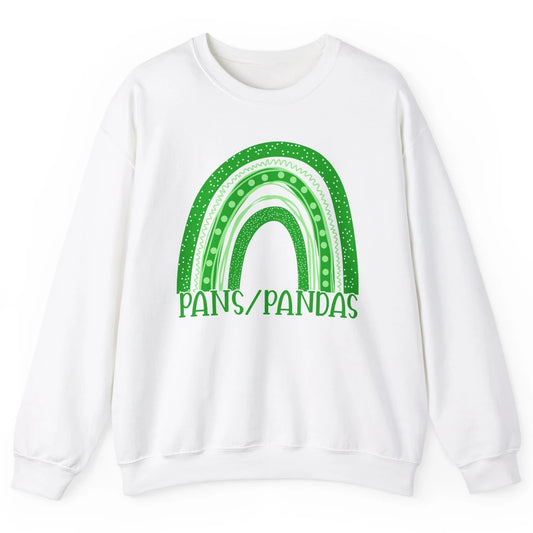 PANS/PANDAS Awareness Floral Green Ribbon Rainbow Pans Unisex Crewneck Sweatshirt