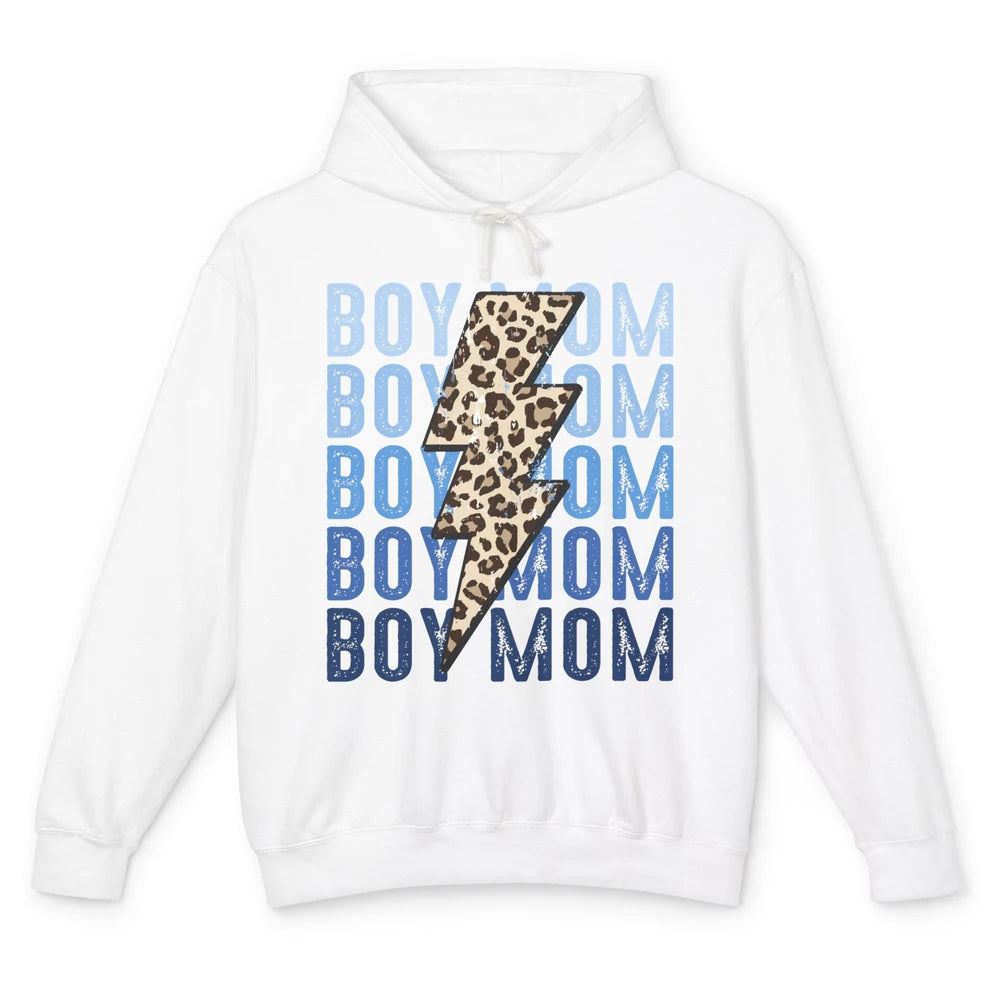 Retro Leopard Boy Mom Lightning Bolt Western Country Mama Unisex Lightweight Hoodie