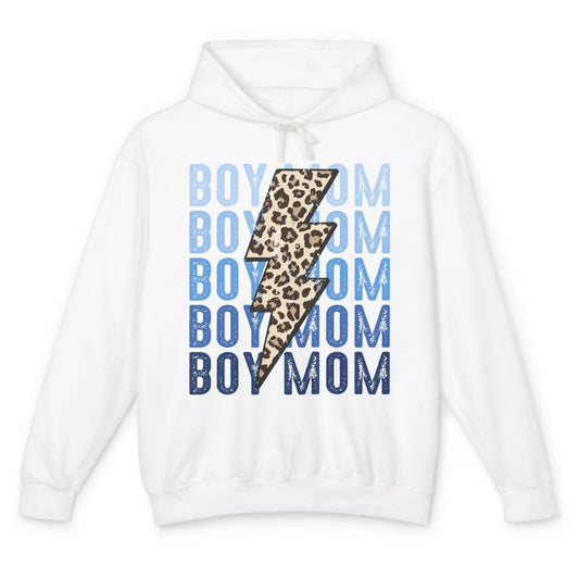Retro Leopard Boy Mom Lightning Bolt Western Country Mama Unisex Lightweight Hoodie