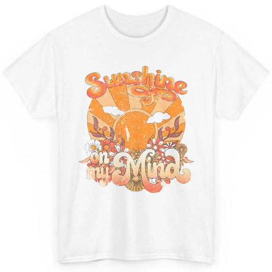 Retro Floral Rainbow Sunshine On My Mind Peace Hippie Girl Classic Unisex T-Shirt