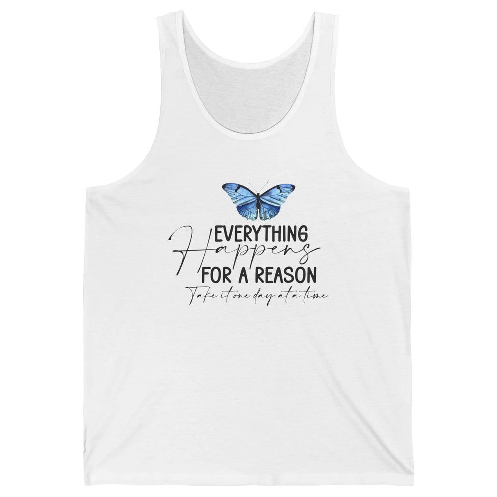 Retro Groovy Everything Happens For A Reason Inspirational Unisex Jersey Tank