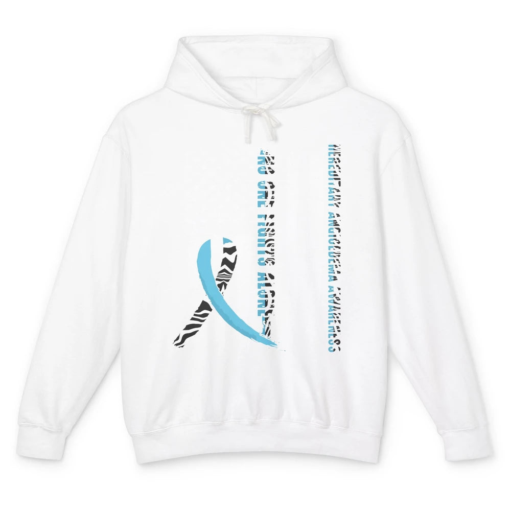Retro Hereditary Angioedema No One Fight Alone Zebra Ribbon Unisex Lightweight Hoodie