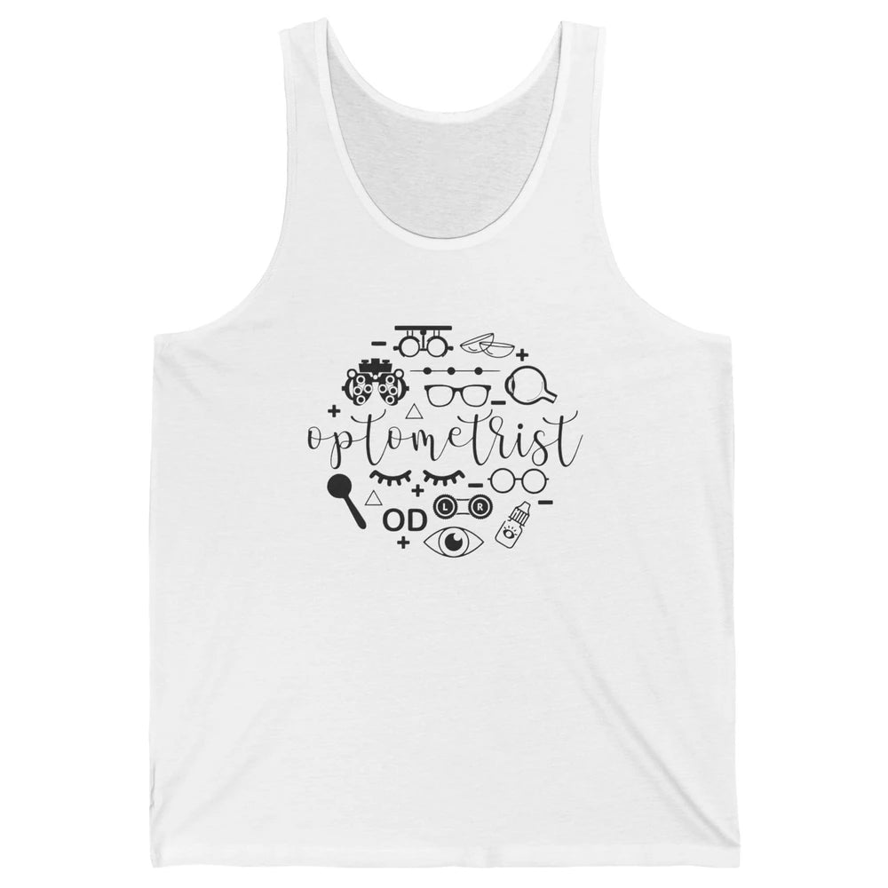 Optometry Symbols Optometrist Eyeglasses Spectacles Optician Unisex Jersey Tank