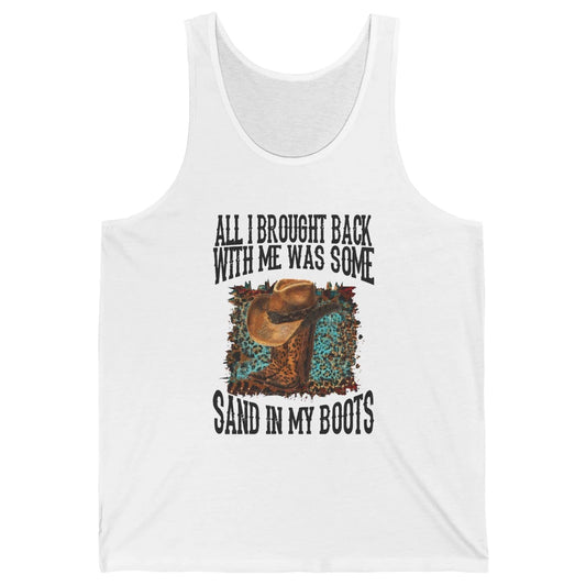 Retro Leopard Sand In My Boots Western Cowgirl Cowboy Hat Unisex Jersey Tank