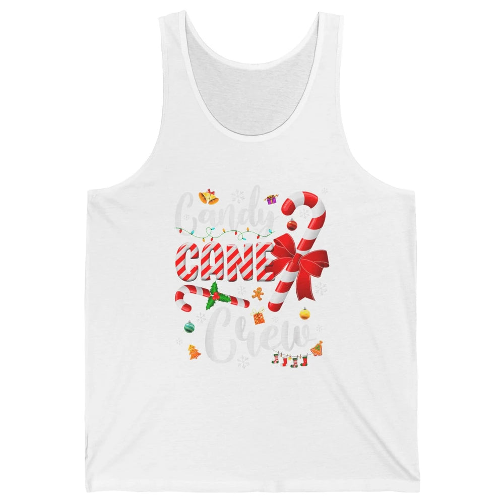 Merry Christmas Sweet Candy Cane Crew Xmas Tree Lights Santa Unisex Jersey Tank