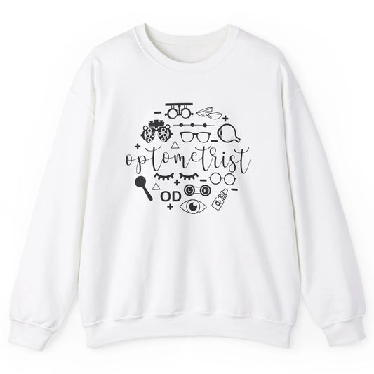 Optometry Symbols Optometrist Eyeglasses Spectacles Optician Unisex Crewneck Sweatshirt