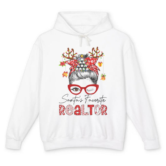 Merry Christmas Xmas Santa Messy Hair Realtor Real Estate Unisex Lightweight Hoodie