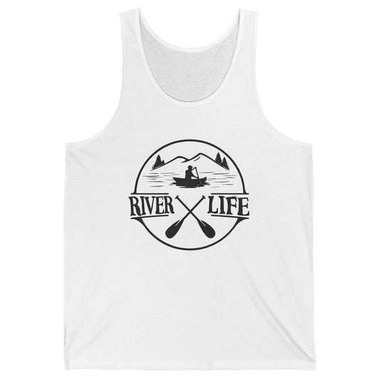 Retro River Life Is Better On The River Kayaking Canoe Unisex Jersey Tank