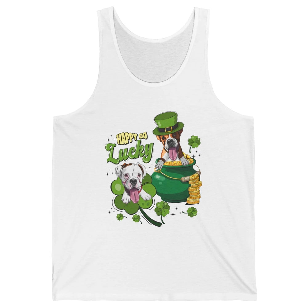 Happy Go Lucky Boxer St Patrick's Day Lucky Boxer Dog Irish Unisex Jersey Tank