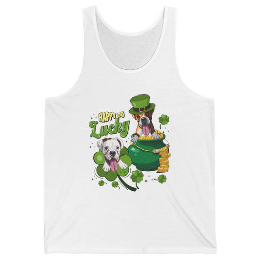 Happy Go Lucky Boxer St Patrick's Day Lucky Boxer Dog Irish Unisex Jersey Tank