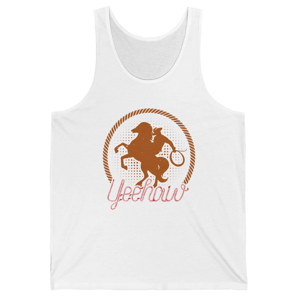 Retro Cowboy Lasso Hat Yeehaw Western Country Cowgirls Horse Unisex Jersey Tank