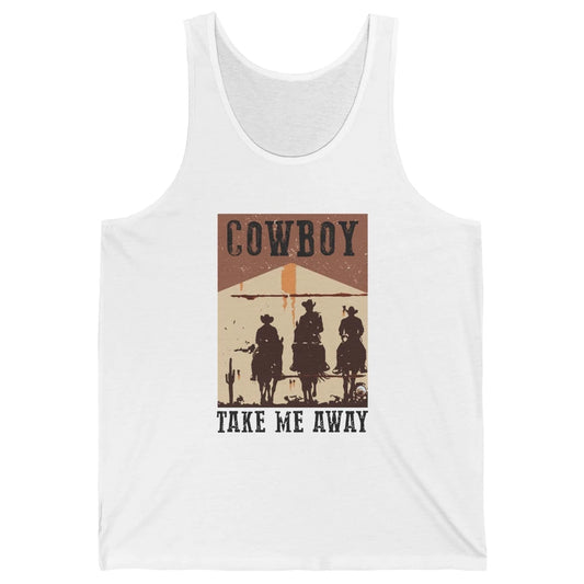 Retro Cowboy Riding Horse Take Me Away Western Country Girls Unisex Jersey Tank