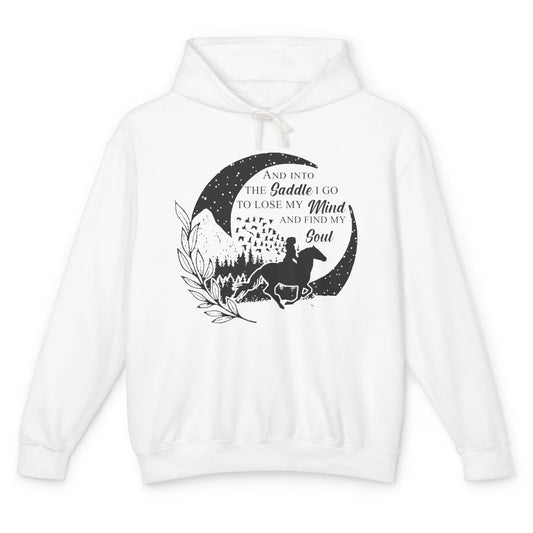 Retro Cowgirl Into The Saddle I Go Western Country Cowboy Unisex Lightweight Hoodie