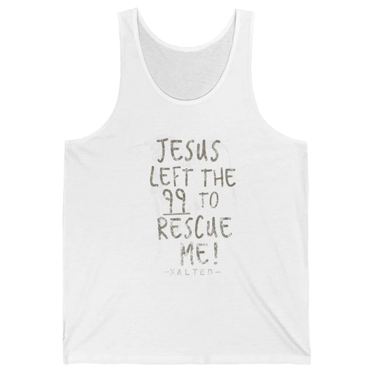Retro He Left The 99 Rescue Me Christian Jesus Lamb Bible Unisex Jersey Tank