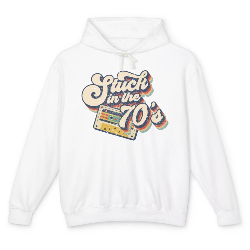 Retro Made In The 70s Stuck In The 70's 1970s Birthday Day Unisex Lightweight Hoodie