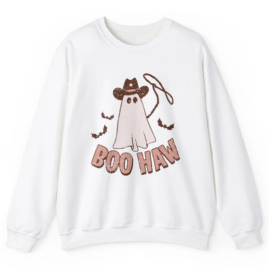 Retro Cowboo Boo Haw Ghost Fall Spooky Season Western Cowboy Unisex Crewneck Sweatshirt